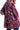 Back view of wine mix paisley tunic blouse showing smooth seams and lightweight finish.