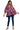 Model front view of wine mix paisley boho tunic blouse with flowy silhouette and relaxed neckline.