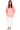 Model wearing pink hoodie styled with leggings for a soft casual look