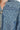 Close-up of vintage paisley patchwork on structured blue denim fabric