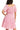 Back view of jacquard checker dress with smocked bodice and tiered skirt design