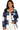 Front view of plaid fleece shacket with chest pockets and relaxed silhouette