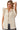Front view of oatmeal quilted vest with diamond pattern and pockets
