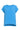 Blue ribbed cotton tee with rolled sleeves and high-low hem on white background