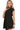 Side view of black cap sleeve button up shirt