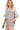 Side view of striped two-piece set with ribbed fabric and relaxed lounge fit