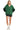 Model in hunter green sequin hoodie jacket with relaxed fit and streetwear look