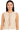 Main view of sand beige tie front cropped sweater vest with ribbed knit finish.