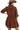 Back view of red-brown corduroy dress with tiered skirt