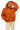 Person wearing an orange hoodie with a white background