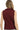 Back view of maroon fitted vest with smooth finish and streamlined cut.