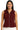 Main view of maroon zip front fitted vest with sleek silhouette and side pockets.