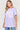 Casual Letter Graphic Cotton T-Shirt Front View, Lavender
