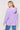 Side View of Trendy Long Sleeve Graphic Hoodie, Lavender
