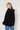 Side View of Trendy Long Sleeve Graphic Hoodie, Black
