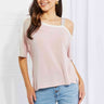 Chic One-Shoulder Color Block Knit Top Front View