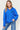 Stylish Letter Graphic Zip-Up Hoodie Front View, Blue