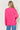 Back View of Classic Letter Graphic Sweatshirt, Hot Pink