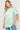 Casual Letter Graphic Cotton T-Shirt Front View, Gum Leaf