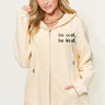 Stylish Letter Graphic Zip-Up Hoodie Front View
