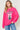 Stylish Graphic Long Sleeve Sweatshirt Front View, Hot Pink