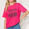 Embrace positivity with 'Simply Love KINDNESS' round neck tee, front view.