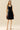 Stylish Round Neck Ruched Dress front view, Black