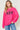 Cozy Letter Graphic Cotton Sweatshirt Front View, Hot Pink