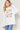 Casual Letter Graphic Cotton Hoodie Front View, White