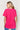 Back View of Round Neck Graphic T-Shirt, Deep Rose
