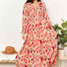 Chic Floral Maxi Dress with Plunging Neckline