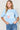 Casual Letter Graphic Cotton T-Shirt Front View, Pastel Blue