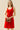 Stylish Round Neck Ruched Dress front view, Red