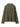 Army green ribbed sweater with white text on sleeves against a white background