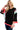 Ruffle Sleeve Color Block Blouse – Bold Black with Playful Accents for Women