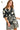 Women's floral mini dress, front view with tie waist and notched neckline.