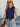 Women's Dark Blue Tied Round Neck Denim Vest – Effortlessly Stylish!