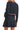 Back view of navy two-piece knit set highlighting silhouette and texture.