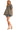 Women's black floral babydoll top with smocked bodice and golden print.