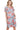 Women's floral round neck short tee dress with pockets, front view showing the feminine print and relaxed fit.