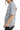 Side view of striped cotton t-shirt showing loose drape and breathable fabric texture