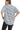 Back view of women’s oversized crewneck tee in nautical navy and white stripe