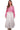 Women's pink crochet top with chevron and floral openwork design.