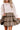 Women's Beige Plaid Long Sleeve Mini Dress