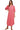 Women's Striped Terry Midi Dress – Vibrant and Comfortable in Hot Pink/Red