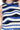 Close-up of colorful openwork knit pattern in striped cotton crop tank.