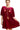 Women's Burgundy Velvet Mini Dress with Embroidery & Tassel