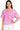 Main view of bright mauve oversized t-shirt with acid crinkle washed texture