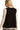 Back view of black sweater vest with white trim and sleeveless silhouette.
