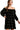 Black Velvet Off-Shoulder Mini Dress for Women – Balloon Sleeve Design